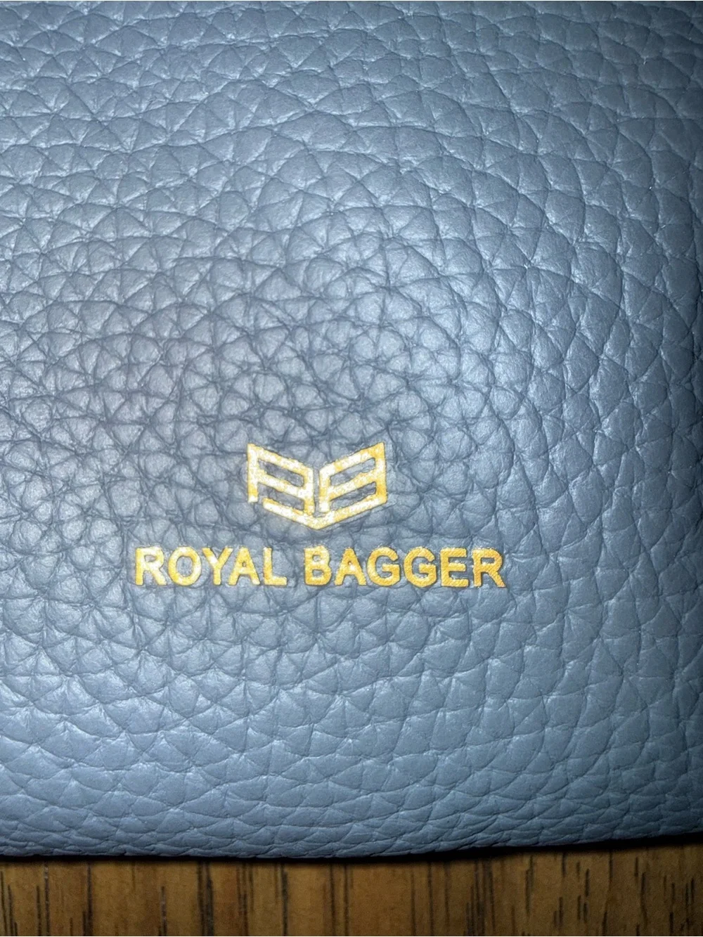 Royal Bagger Blue Genuine Leather Kiss Lock Clutch Wallet